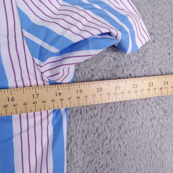 &Collar Shirt Mens Small‎ Multicolored Striped Button Up Oceanside Performance - Picture 8 of 11